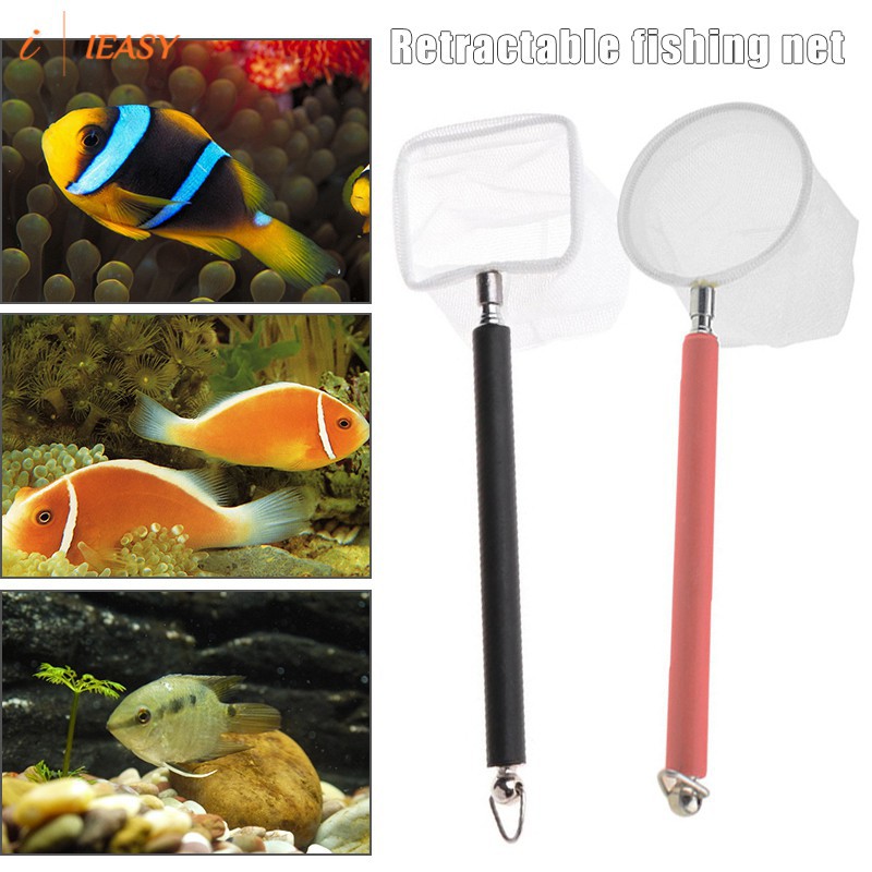 Stainless Steel Extendable Handle Fishing Net Aquarium Pond Fish Shrimp ...