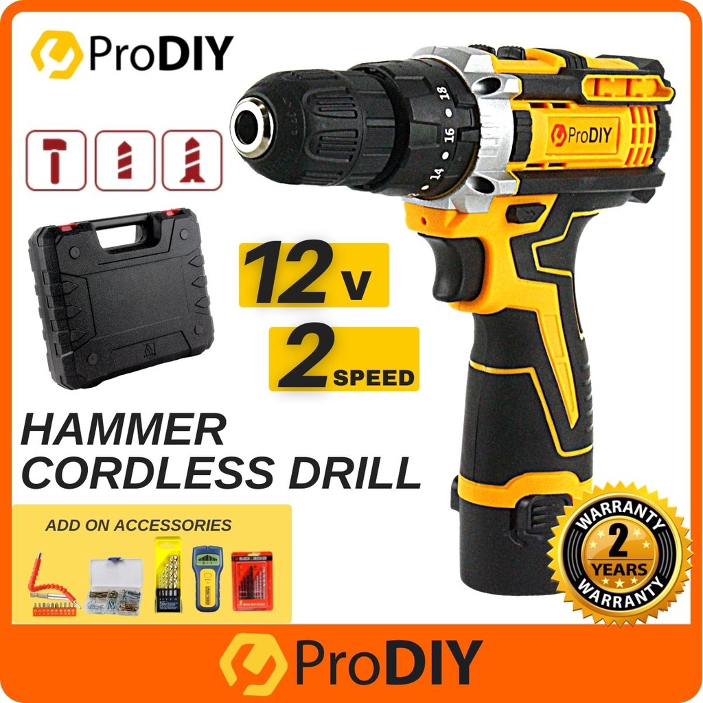 PRODIY DW12i 12V Cordless Hammer Drill / Impact / Driver Drill ...