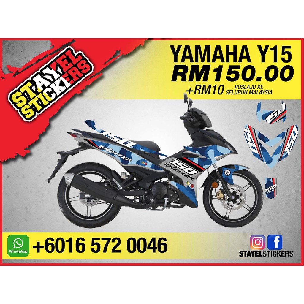 Y15 CAMO CUSTOM STICKERS | Shopee Malaysia