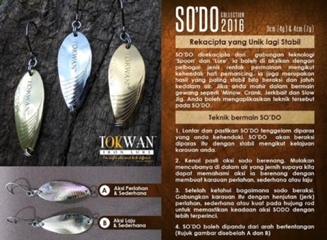 Original TOKWAN SO’DO Spoon SD2 4G / 7G Lure 3cm 4cm Sinking Tok Wan ...