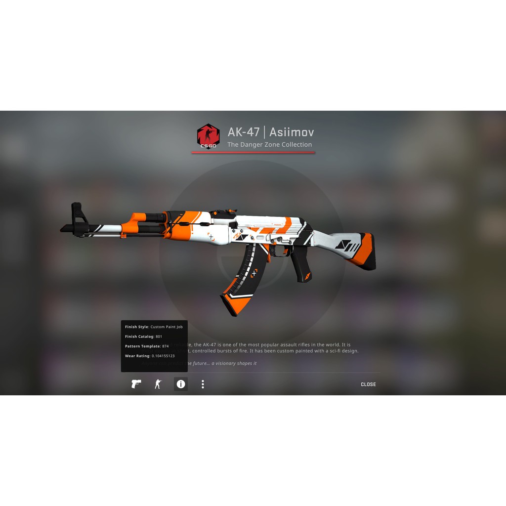 CSGO skin: AK-47 - Asiimov (Minimal Wear) | Shopee Malaysia