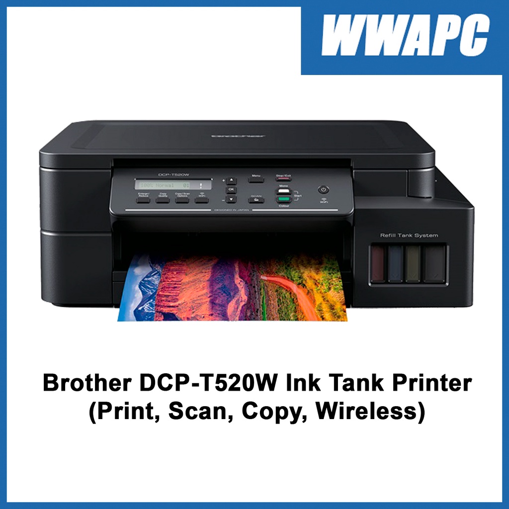 Brother DCPT520W Ink Tank Printer USB Wired WiFi Print Scan Copy