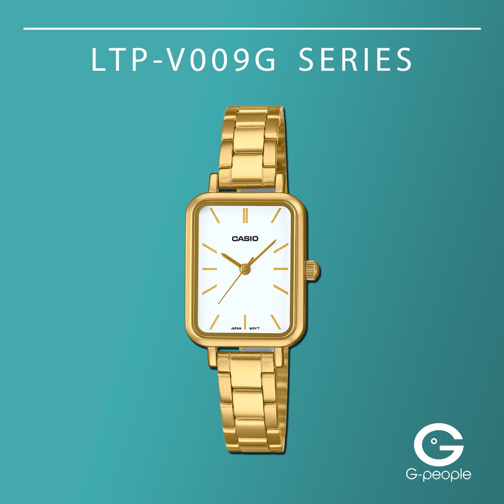 Casio LTP-V009G-7E Orologio Da Donna, Cassa Rettangolare Acciaio Inox, Quadrante Bianco E Indici Dorati, Movimento Quarzo, 30m Impermeabile - 5