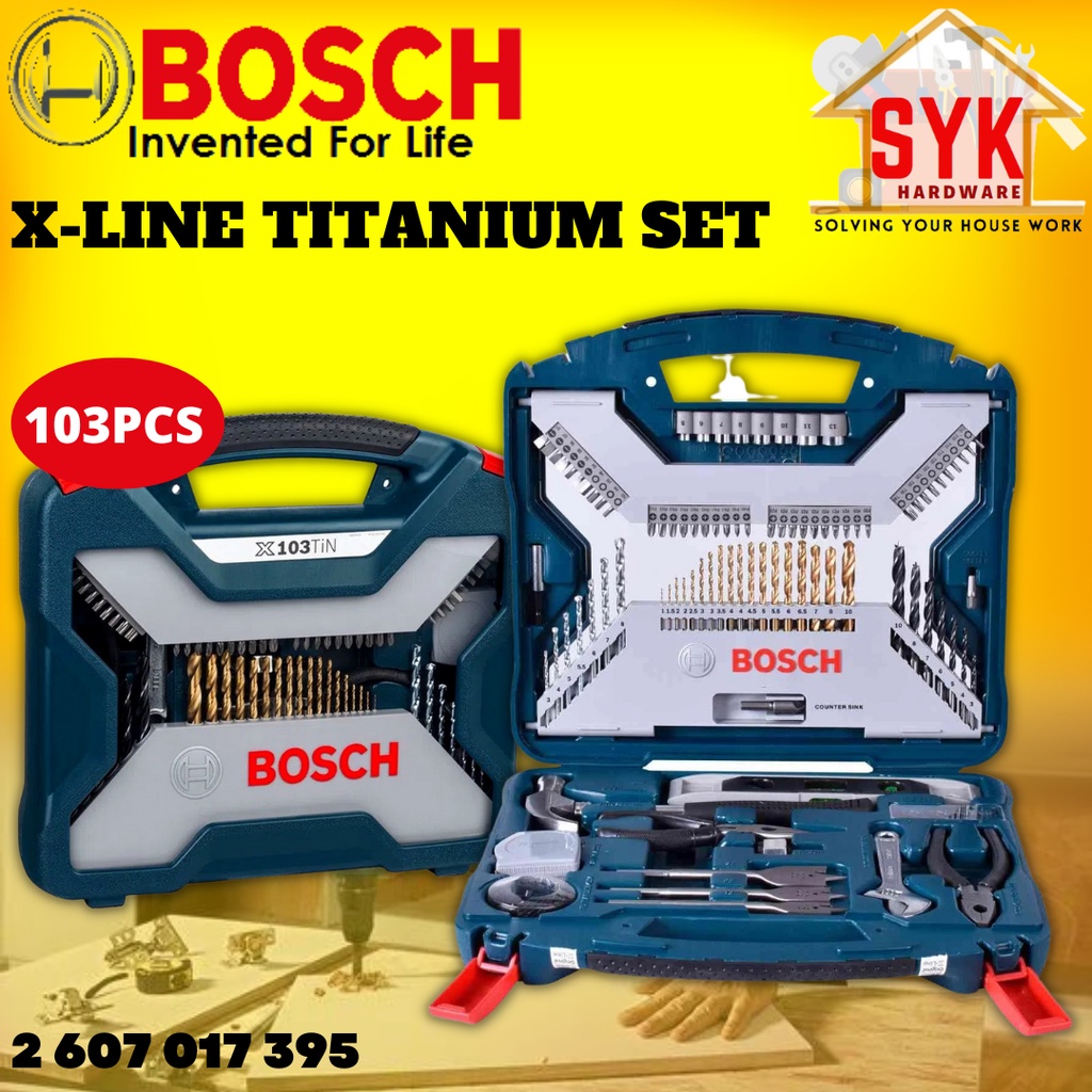 Syk Bosch X Line Titanium Set 103pcs Wood Drill Bit Screwdriver Set