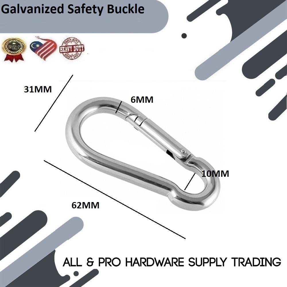 31MM X 62MM Galvanized safety buckle hung a snap button gourd
