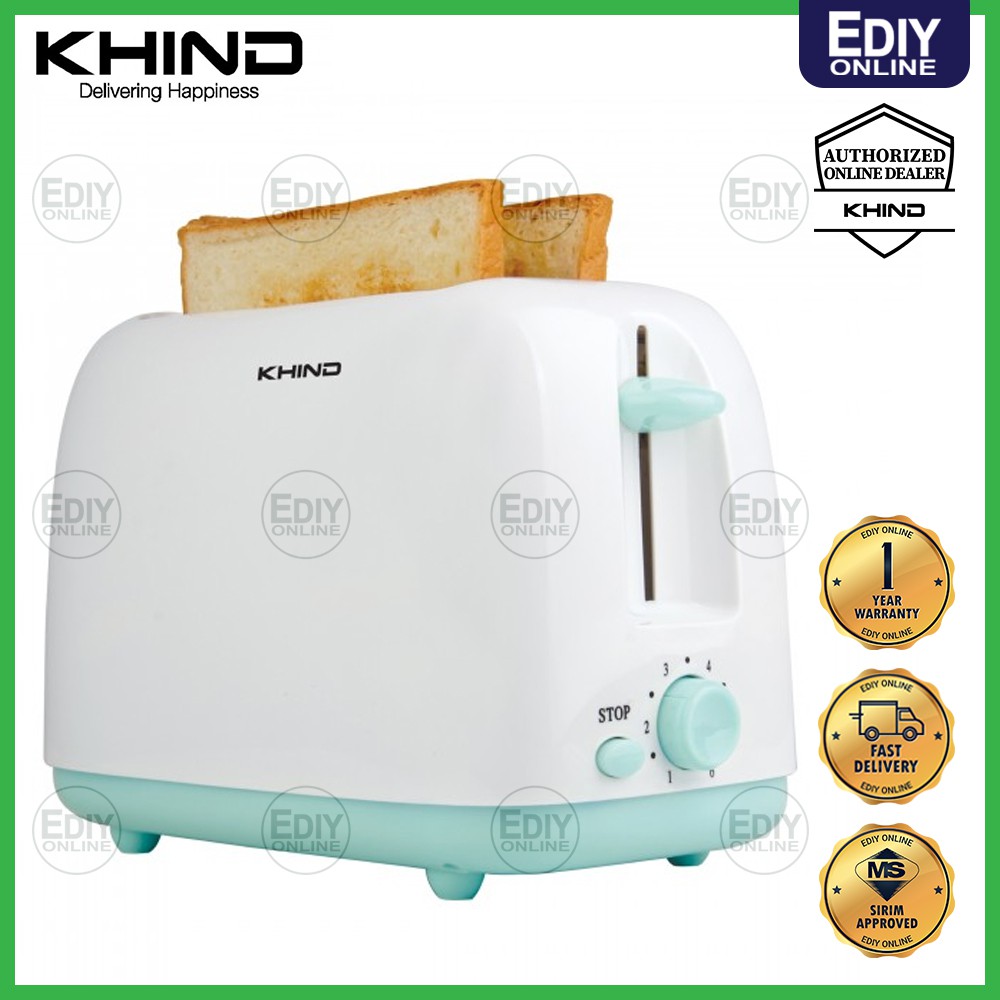 【SIRIM 3 PIN】 Khind BT808 BT-808 2 Slices Bread Toaster with Anti-Dust ...