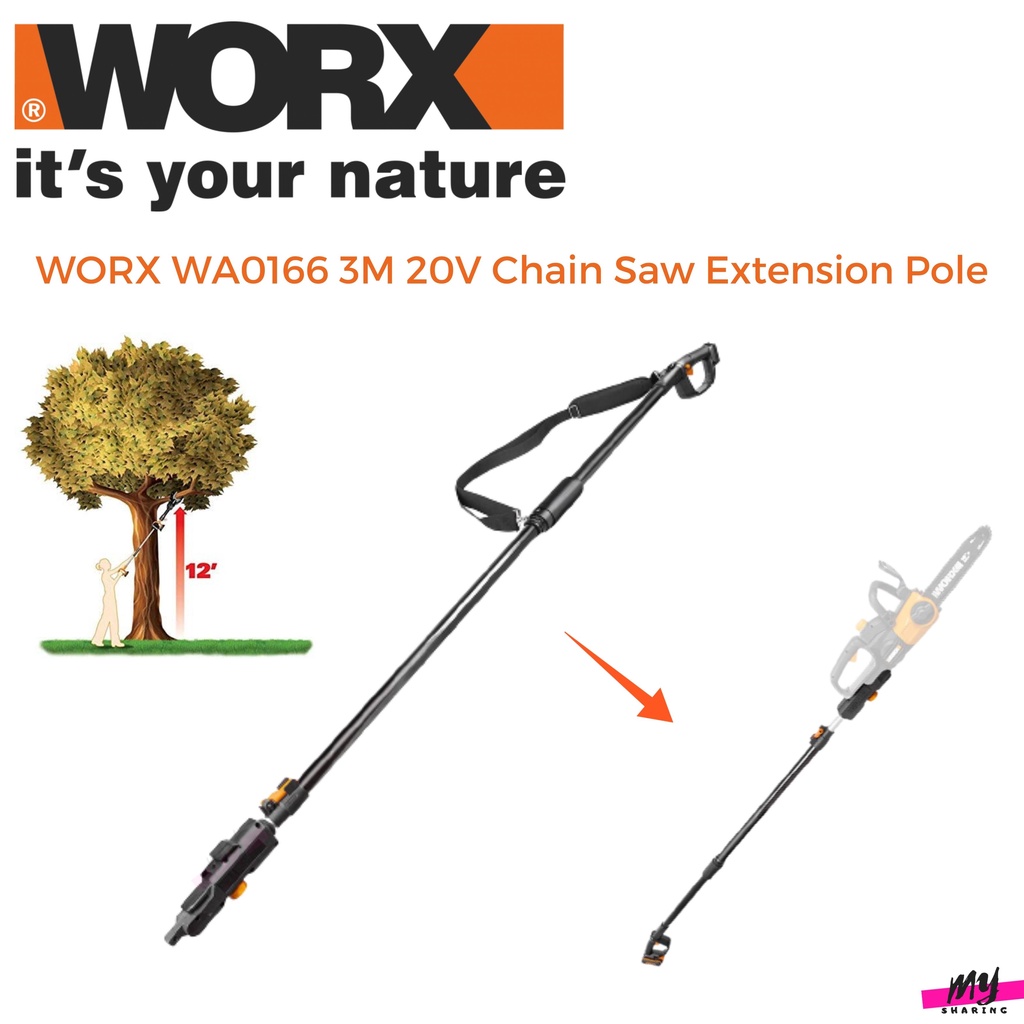 WORX WA0166 3M 20V Chain Saw Extension Pole (for chainsaw WG322E