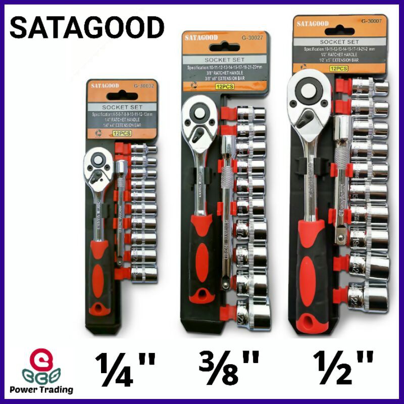 PRC TOOL SATAGOOD 12PCS RATCHET SOCKET BOX SET 1/4