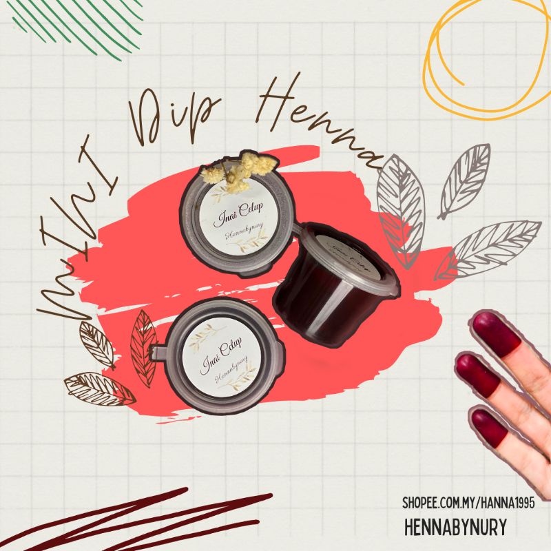 Inai Celup instant 20ML HALAL - 10 jari red velvet maroon telus wudhuk ...