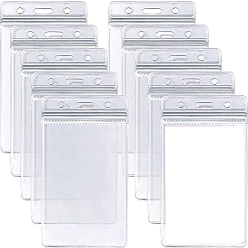 10pcs/set Transparent ID Holders Pass Work Card Sleeve Name Badges ...