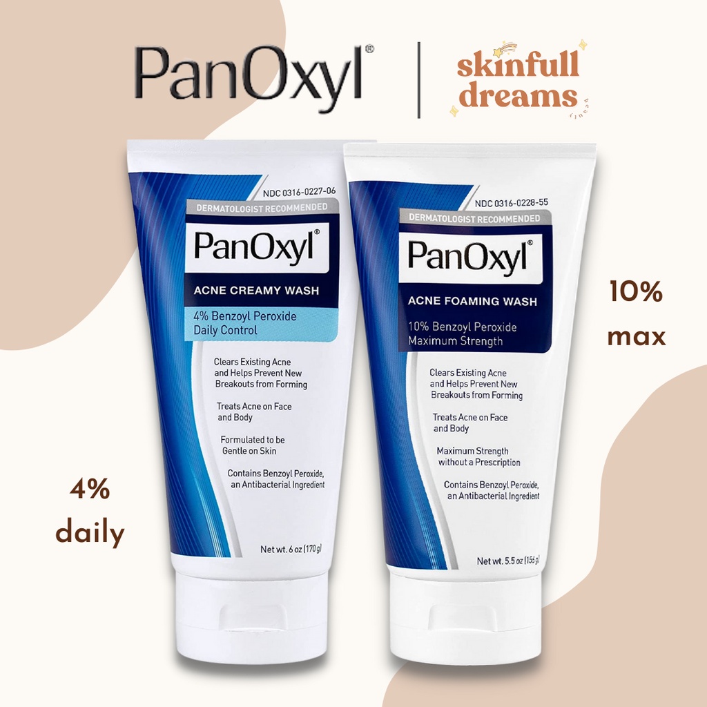 PanOxyl Acne Creamy Wash 4% Benzoyl Peroxide / PanOxyl Antimicrobial ...