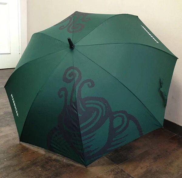 Starbucks Longhandled Umbrella Classic Dark Green Straightbone
