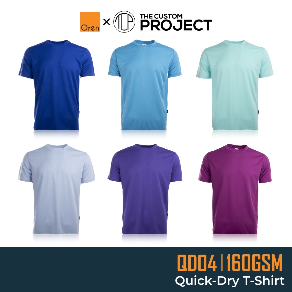 Oren Sport 160GSM Quick Dry Round Neck Plain T Shirt QD04 : Royal Sea ...