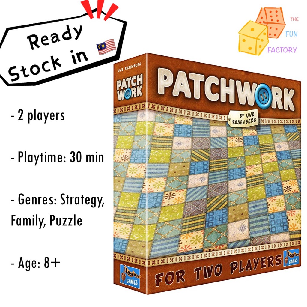 [Ready Stock] PATCHWORK board game (2 players, tiles, family, strategy