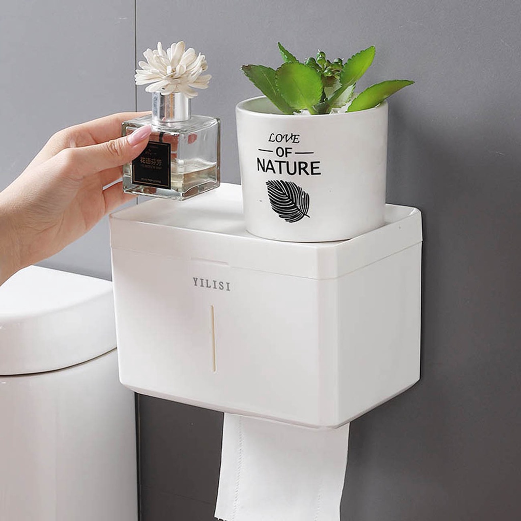 Simple Style Wall Mounted Waterproof Bathroom Roll Tissue Box Dispenser ...