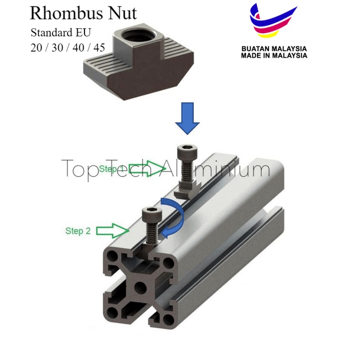 [Ready Stock] Rhombus Nut / T Nut / Hammer Nut / Head Fasten Nut ...