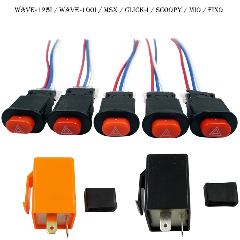 Motorcycle emergency light switch + adjustable turn signal relay WAVE