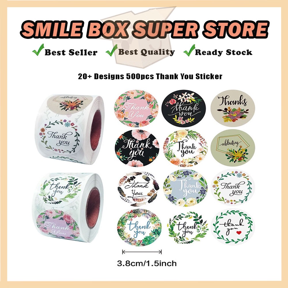 500pcs Thank You Sticker Seal Label Sticker Terima Kasih Gift Box (3 ...