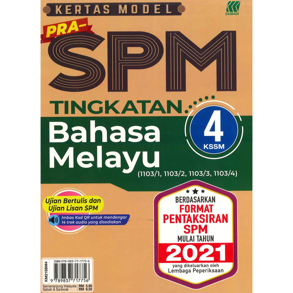 [ready Stock] Sasbadi Kertas Model Pra Spm Bahasa Melayu Tingkatan 4