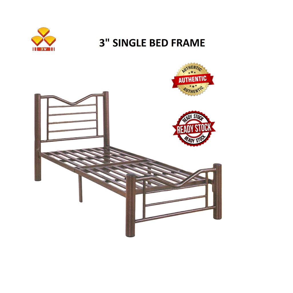 3V Single Size Bed Frame 3" Thick Super Strong Base/ Heavy Duty Metal ...