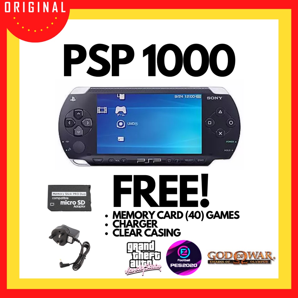 (READY STOCK) 100% USED SECONDHAND SONY ORIGINAL GENUINE PSP 1000 2000 3000  + GAMES + CHARGER FULL Set