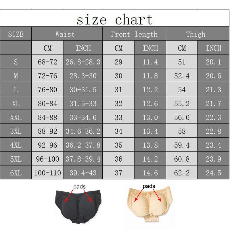 Plus Size Sexy Women Panties Fake Ass Hip Butt Lifter Body Shapers Panties  Padded Slimming Underwear XS-6XL