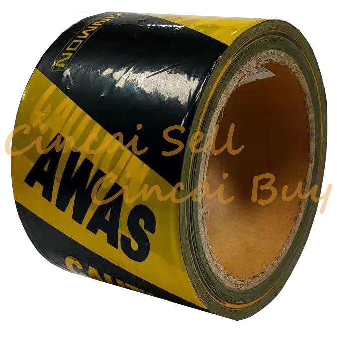 70MM BARRIER TAPE YELLOW/BLACK x 70M (AWAS/CAUTION) Shopee Malaysia