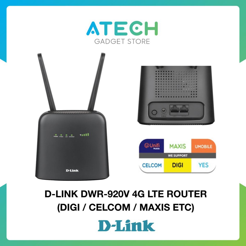 D-Link DWR-920v 4G LTE Wireless WiFi N300 Modem Router Support Dial ...