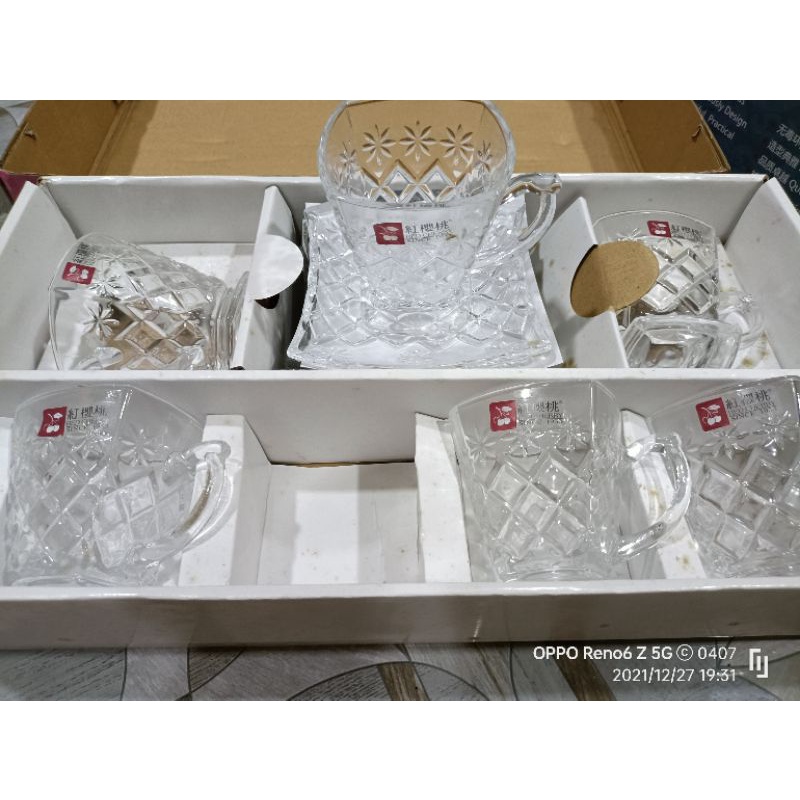 SET CAWAN 12PCS / 6 CAWAN + 6 PIRING BERCORAK MURAH | Shopee Malaysia
