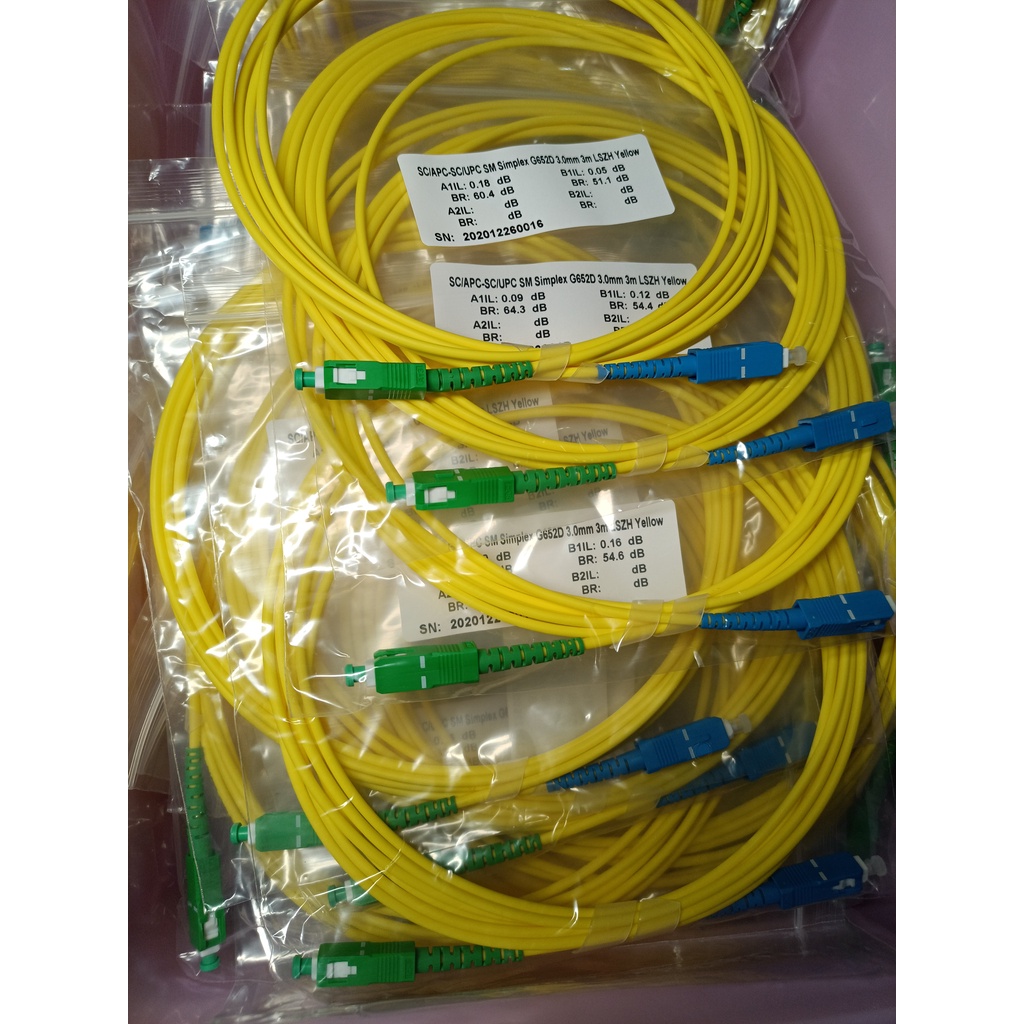 10pcs/lot SC APC-SC UPC Simplex mode 3.0mm LSZH Fiber Optic Patch Cord ...