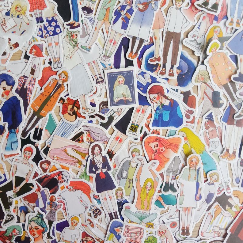 Girls stickers for bujo journal kit stickers (10 pcs) | Shopee Malaysia