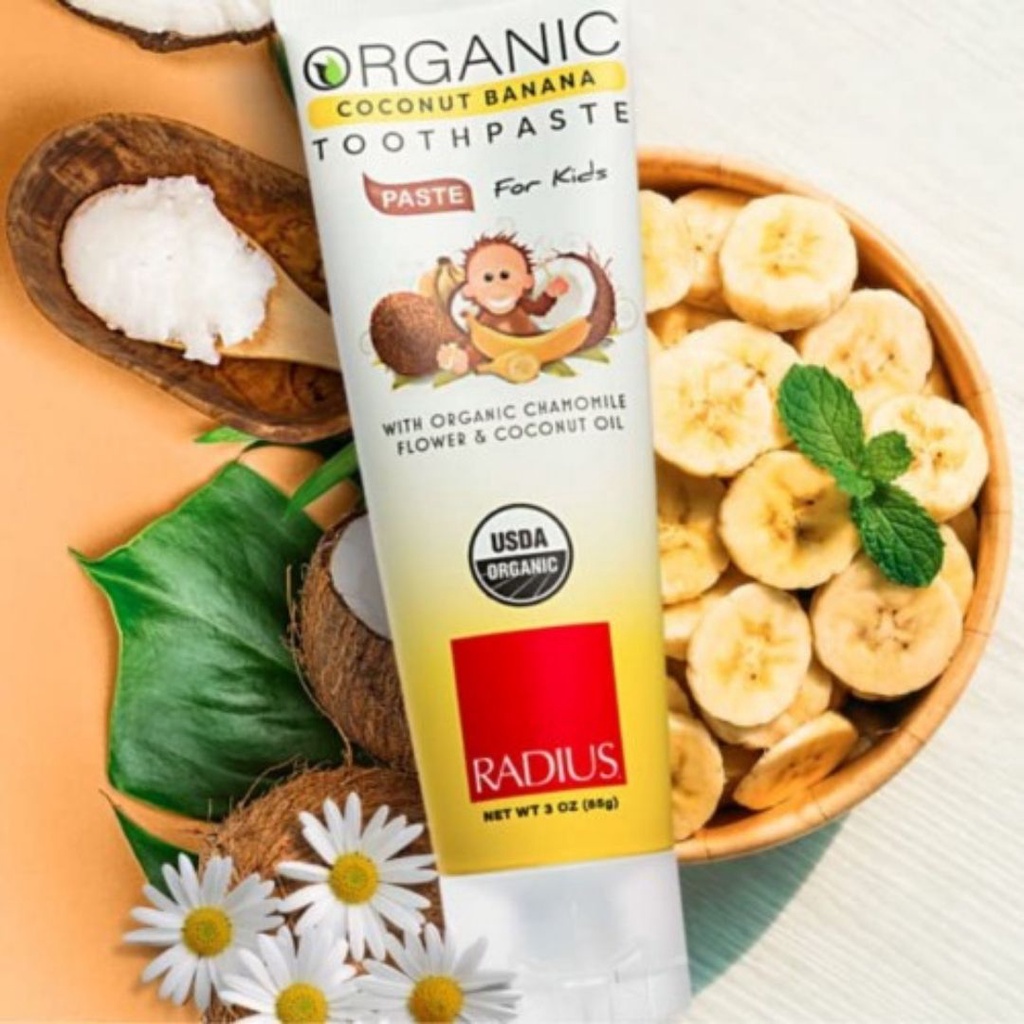 Organic Toothpaste with Banana Coconut Flavor Radius Organic Coconut ...