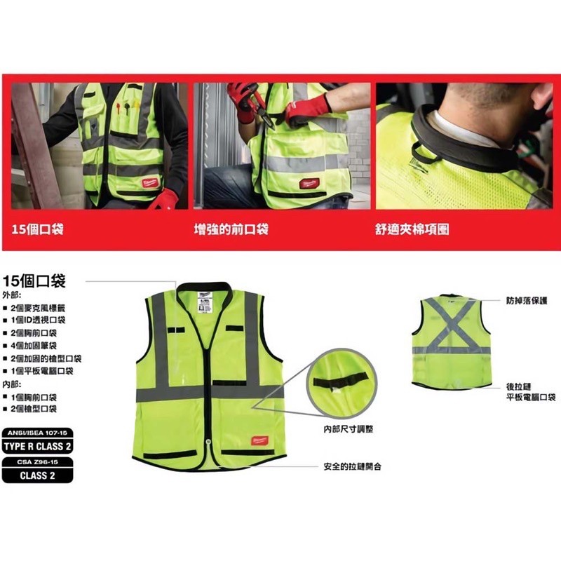 Tax Included|Milwaukee Milwaukee 48-73-5081 Yellow High Performance  Engineering Safety Vest Reflective 48-73-5082 Shopee Malaysia
