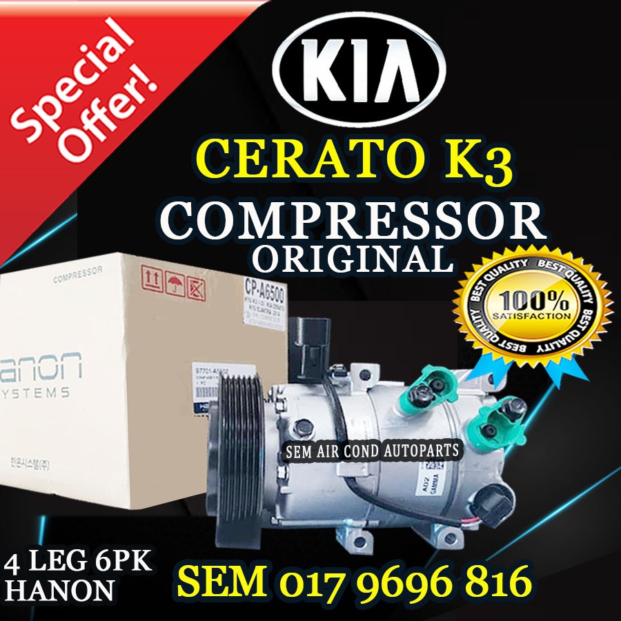 KIA CERATO K3 4 LEG 6PK ORIGINAL COMPRESSOR/ KOMPRESOR (CAR AIRCOND ...