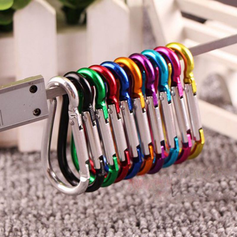 TWC Keychain Mixed Colour Aluminum Colored Carabiner Spring Snap Hook