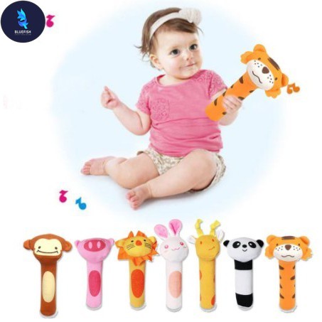 BF 8 Styles Cute Baby Animal Pattern Rattles Cartoon Hand Bell Ring Kid ...