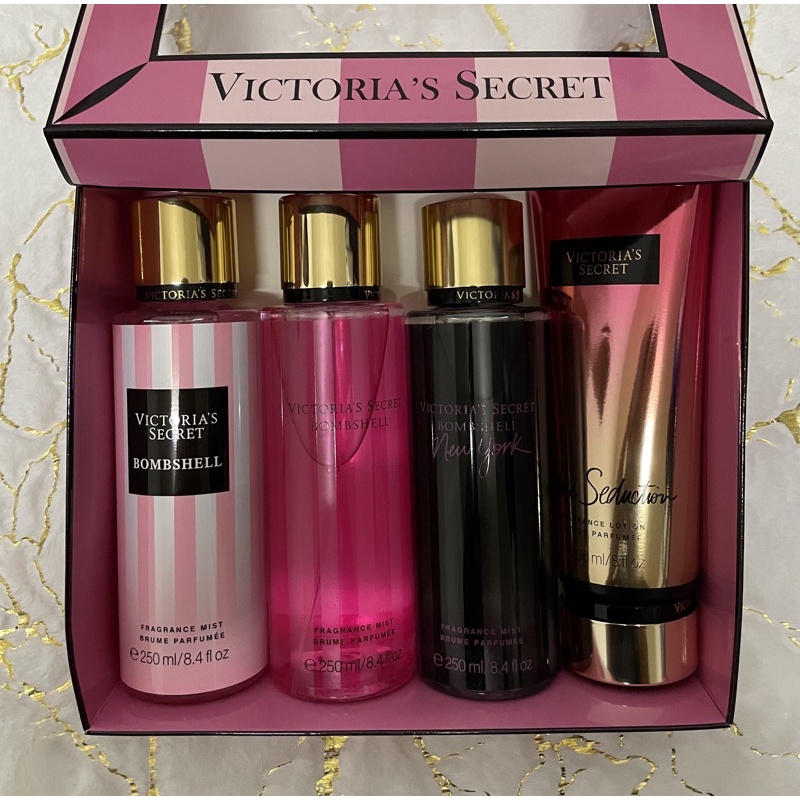 bombshell body mist and lotion 4in1 set free gift paper bag and box ...