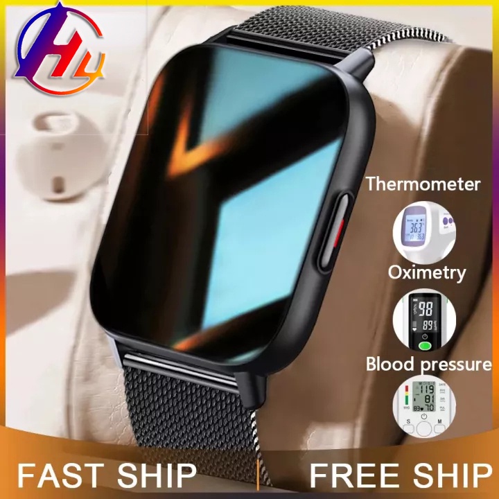 2025 NEW  Smart Watch 1.69inch Full Touch Real Heart Rate Body Temperature Oxygen Monitor IP67 Waterproof Men Women Smartwatch Wearable