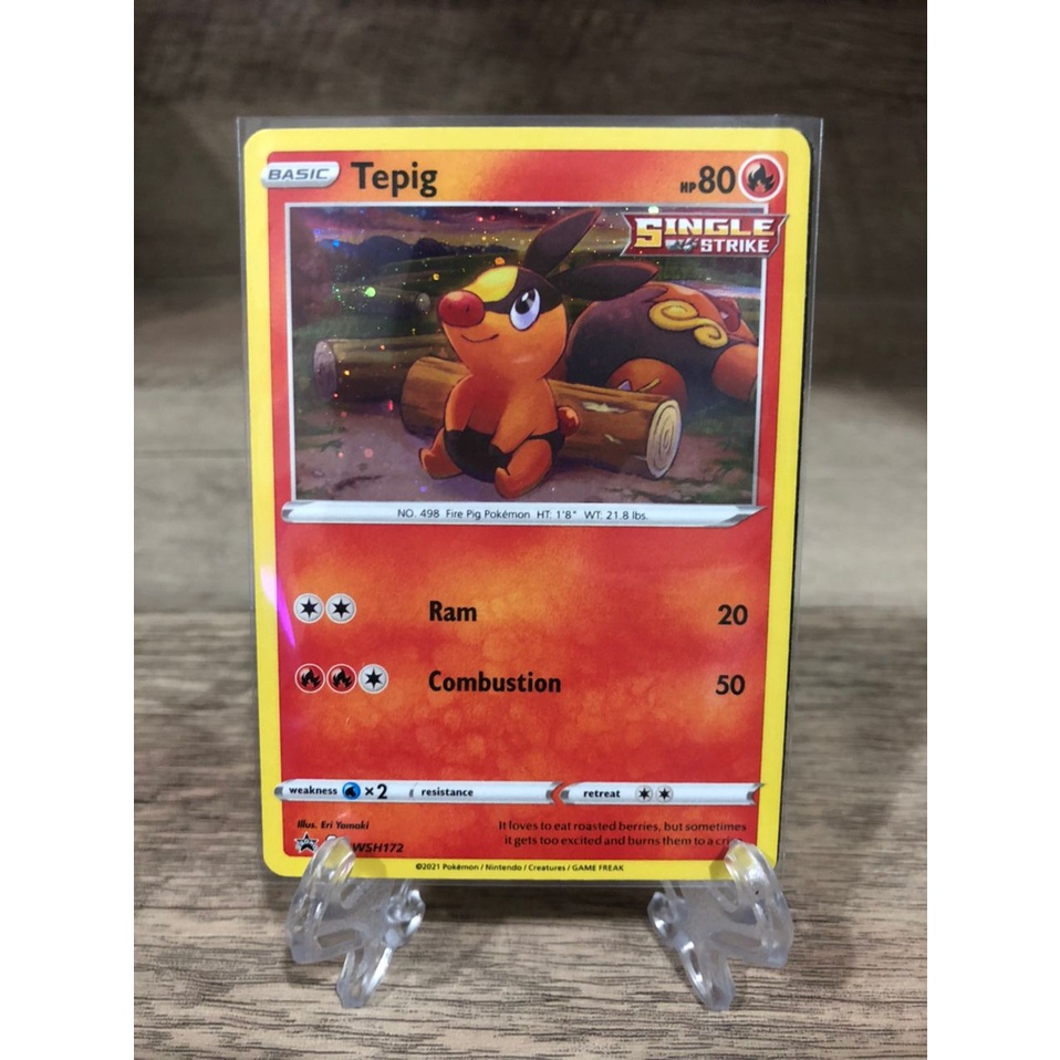 Pokemon TCG trading card - Tepig SWSH172 Holo bleed Promo (SS8 Fusion  Strike) | Shopee Malaysia