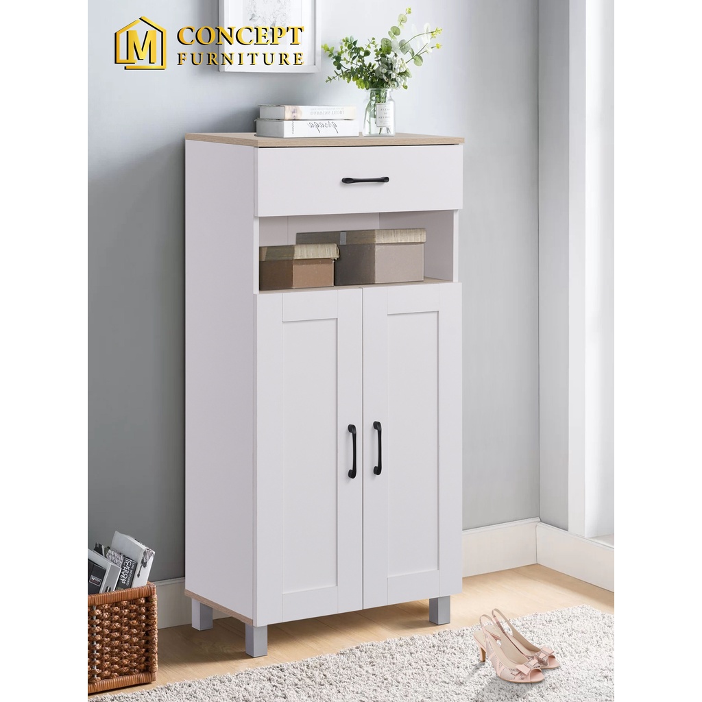 M Concept Hemnes Shoe Cabinet 2 Doors + Drawer / Multi Function Shoe ...