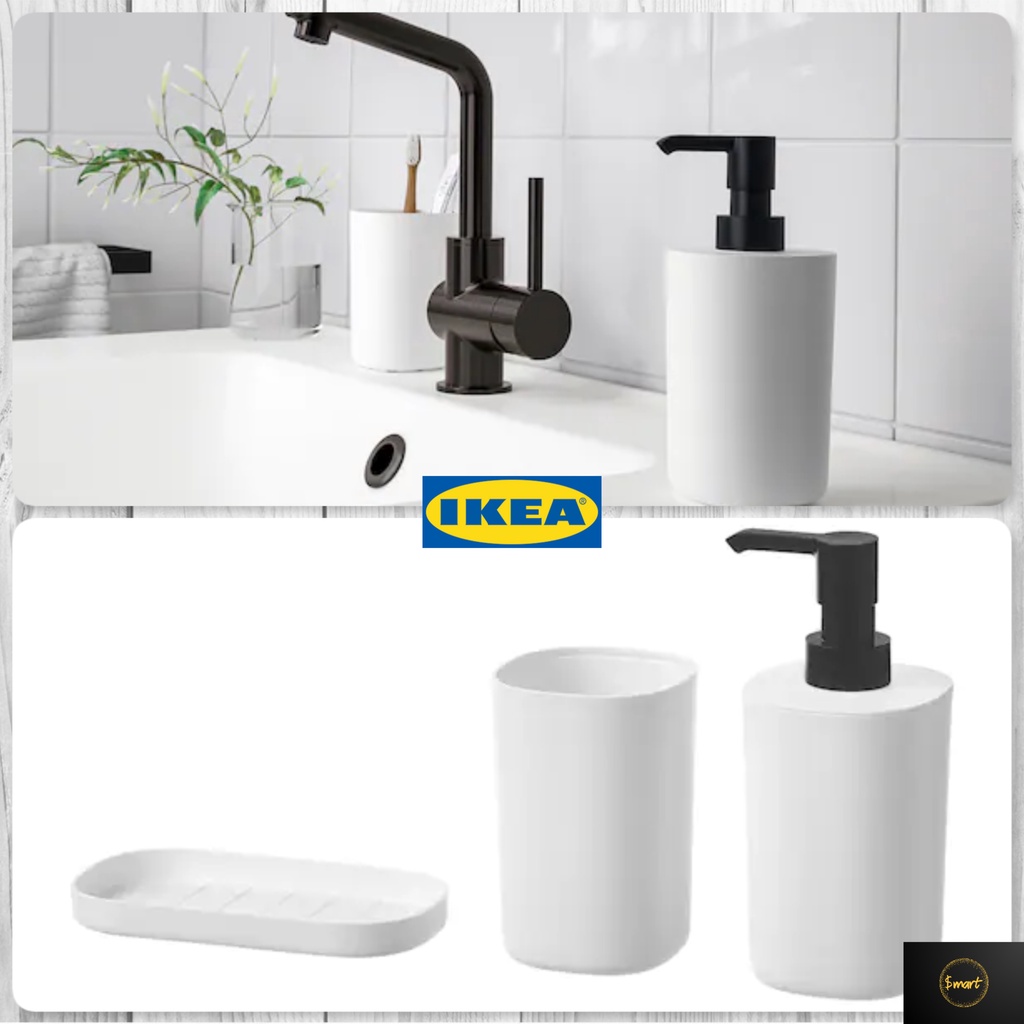 STORAVAN 3 PIECE BATHROOM SET WHITE COLOUR SOAP DISPENSER TOOTHBRUSH ...