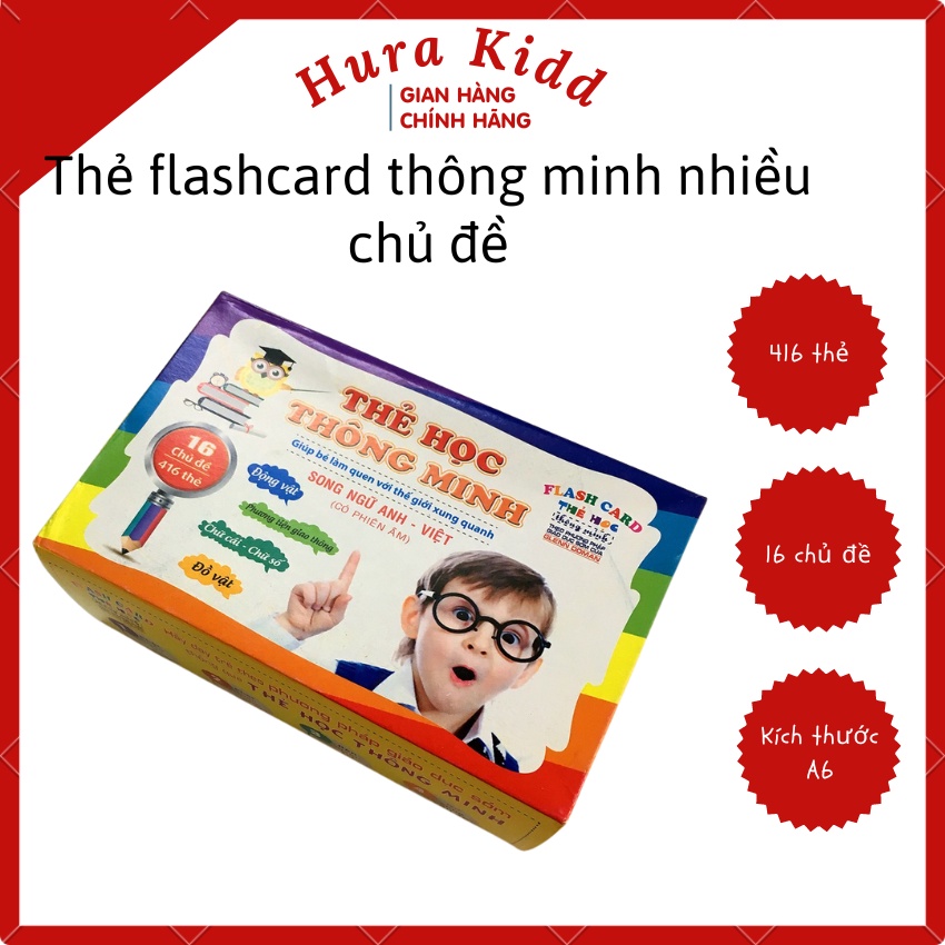 Smart learning cards for children with 16 topics and 416 English ...