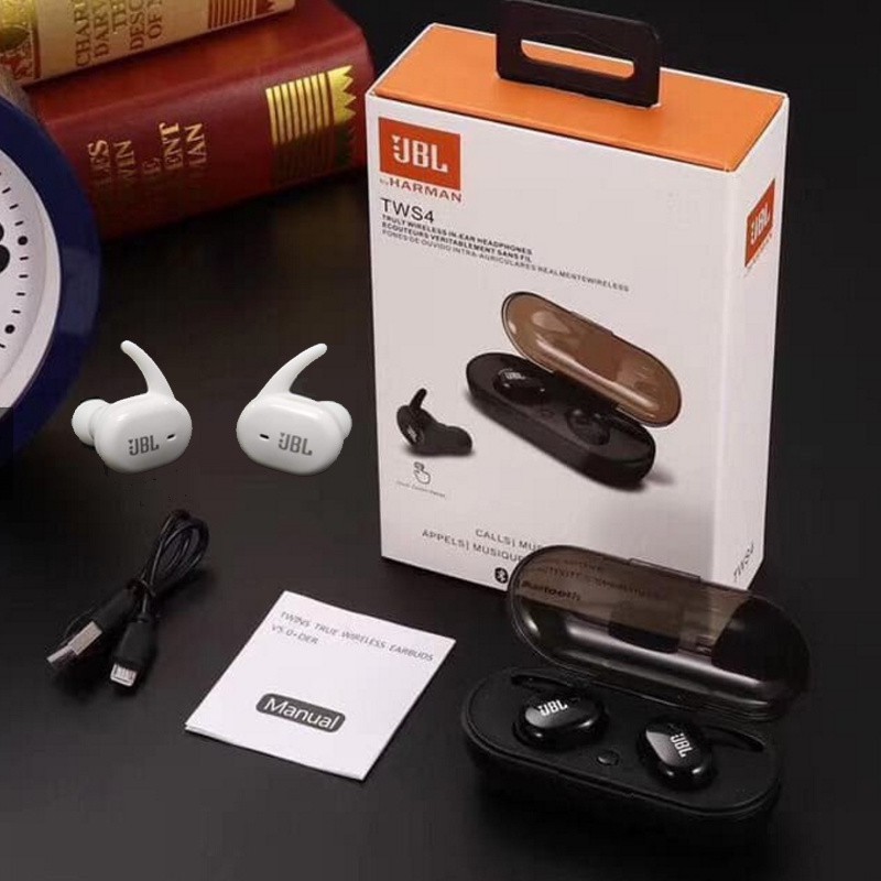 Ready stock JBL TWS4 Bluetooth Wireless Earbuds with Charging Dock