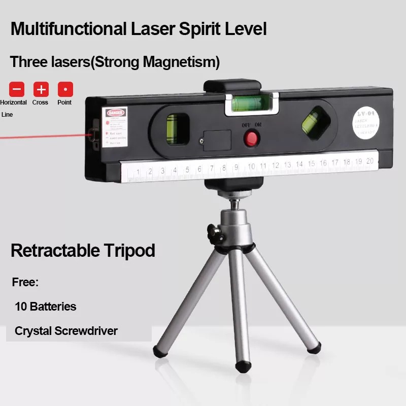 Multifunction Laser Level with Steel Tape Measure Horizontal Vertical ...