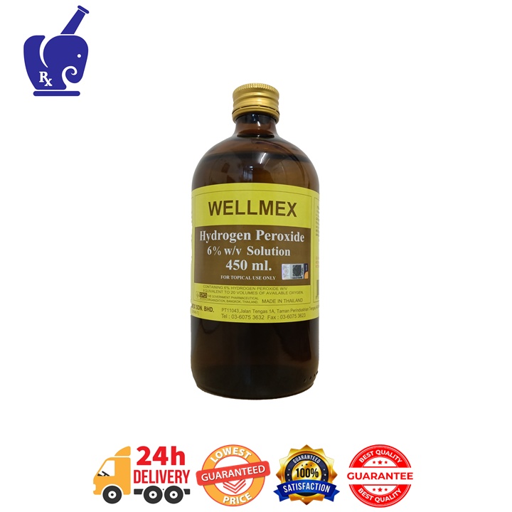 Wellmex Hydrogen Peroxide 6 Wv Solution 450ml Shopee Malaysia 