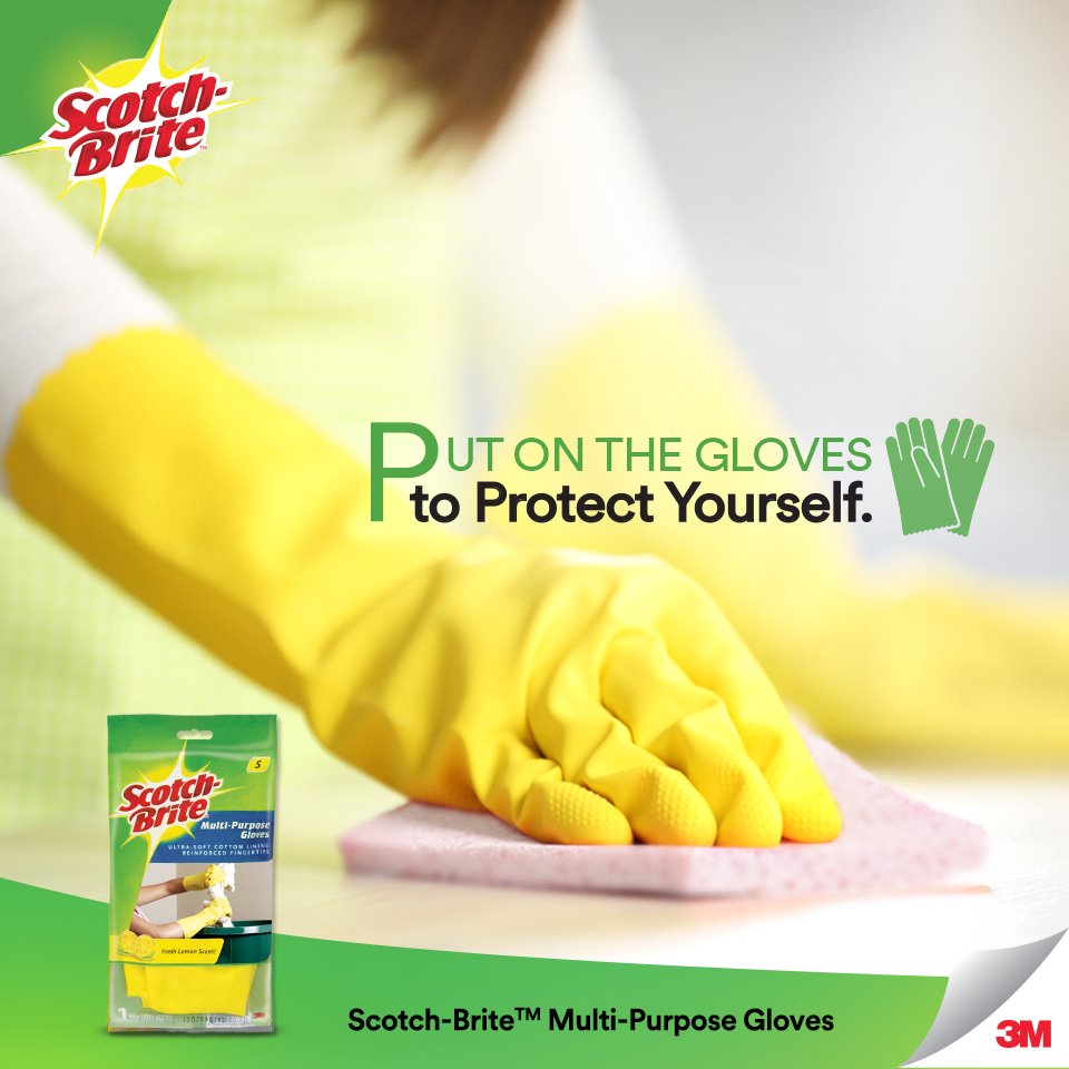 3M Scotch Brite Multi Purpose Hand Glove for General House Home Work ...