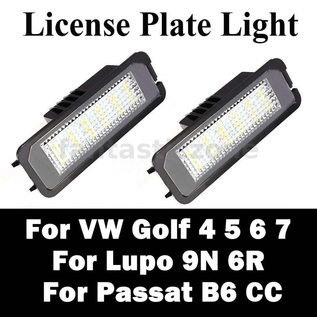 2x LED License Number Plate Light For VW Golf MK4 MK5 MK6 Passat Lupo
