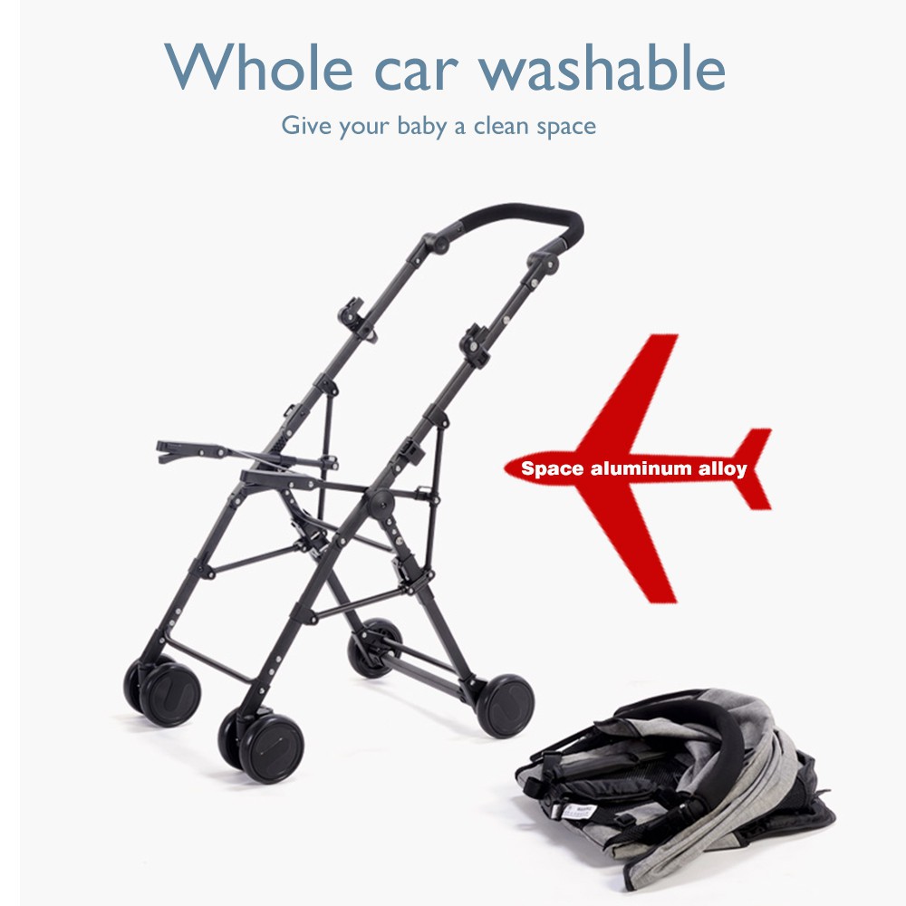 Petit Lightweight Stroller Compact One Hand Fold Grey BAY0046GY Louis Le Shopee Malaysia
