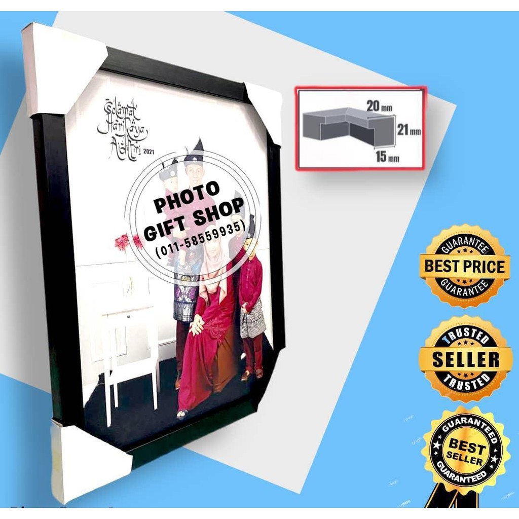 BLACK FRAME RAYA / FRAME HITAM / PHOTO FRAME / PICTURE FRAME 5R / 8R ...