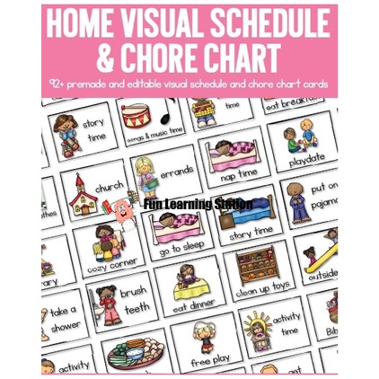 287- Daily Home Visual schedule and chore chart for young children ...